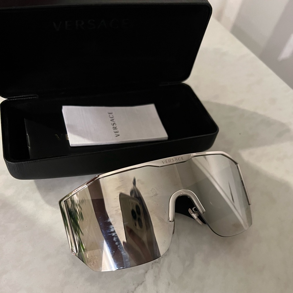 Versace Light Gray Mirror Sunglasses